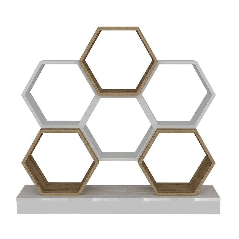 Corp biblioteca, Retricy, Cicek, 120x29.5x109 cm, PAL, Stejar alb